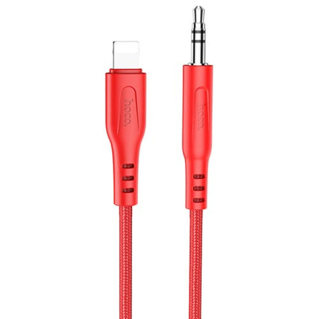 Аудио-кабель AUX c Lightning на 3.5mm Hoco UPA18 Красный