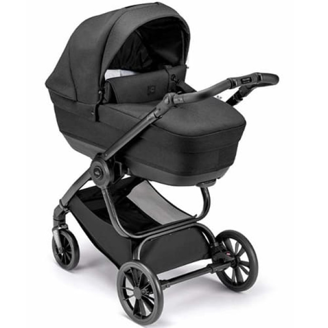 Детская коляска CAM Infinito (2 в 1) ART966-T575+ART805T-V90S (Черный c рамой цвета Матовый черный)