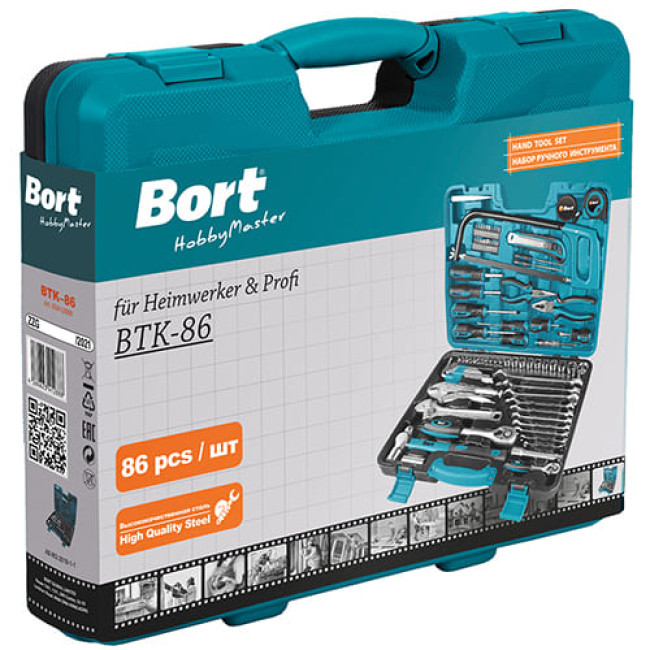 Универсальный набор инструментов Bort BTK-86 (86 предметов) 
