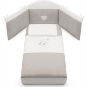 Комплект постельного белья САМ Set Piumone Orso G240 (одеяло, бортик, наволочка) (Дизайн Король-медведь, белый)  - фото