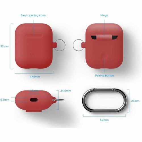 Чехол Elago Hang Case с карабином для AirPods (Красный)