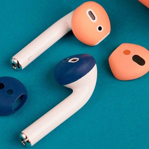 Накладки Elago Secure Fit для наушников Apple Airpods (Синий/Персик)