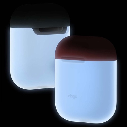 Чехол Elago Silicone Duo Case для AirPods с двумя сменными крышками  (Белый с красным и голубым)