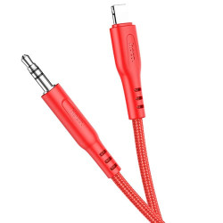 Аудио-кабель AUX c Lightning на 3.5mm Hoco UPA18 Красный - фото