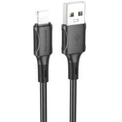 USB кабель Borofone BX80 Succeed Lighting, длина 1 метр Черный - фото