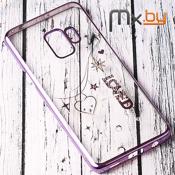 Чехол для Samsung Galaxy S9 накладка (бампер) Kingxbar Crystal Loved Purple со стразами Swarovski  - фото