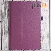 Чехол для Samsung Galaxy Tab E 9.6 кожаный книга фиолетовый - фото