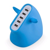 Сетевой блок питания Momax U.Bull 5 USB Charger 8A/40W (UM5S) синий - фото