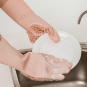 Силиконовые перчатки Silicone Cleaning Glove (Розовый) - фото