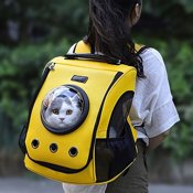Переноска-рюкзак для животных Small Animal Star Space Capsule Shoulder Bag (Желтый) - фото