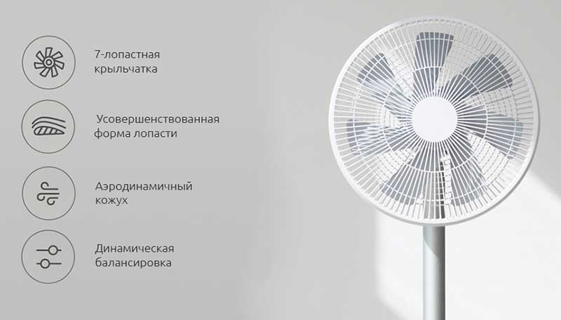 Напольный вентилятор Xiaomi Mijia DC Inverter Floor Fan 2 (ZLBPLDS04ZM) - 5