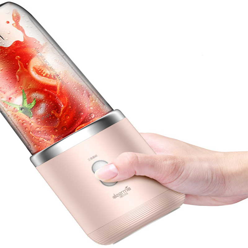 Беспроводная соковыжималка-блендер Xiaomi Deerma Fruit Cup 400ml (Розовый)  - Рисунок 6