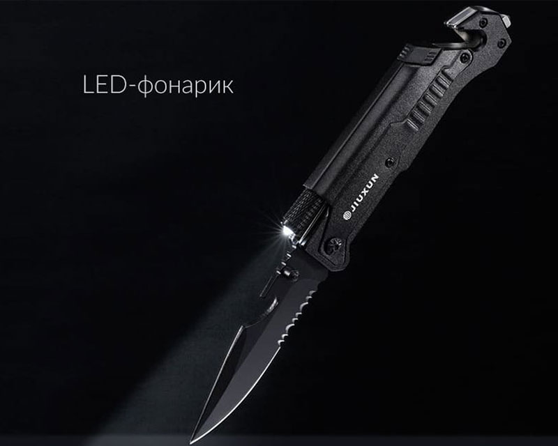 Складной нож Xiaomi Jiuxun Tools Ninety Outdoor Folding Knife 7 in 1 (Черный) - 4