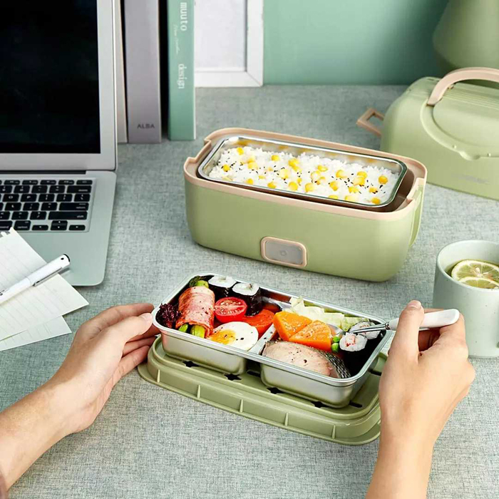 Ланч-бокс с подогревом Xiaomi Liven Fun Portable Cooking Electric Lunch Box (FH-18) Зеленый  - 1