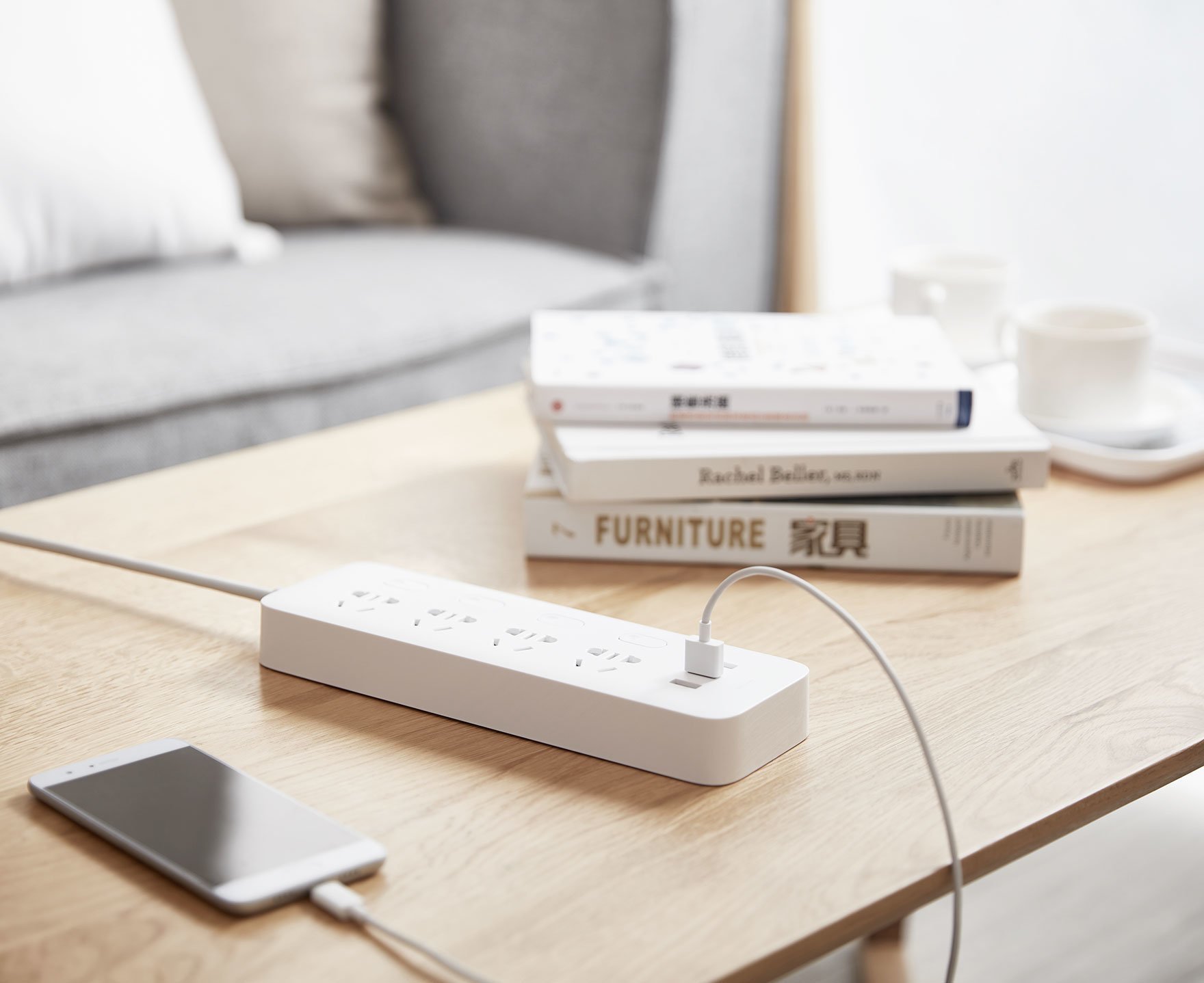 Удлинитель Xiaomi Mi Power Strip 4 розетки и 3 USB (Белый) - Рисунок 6 Удлинитель Xiaomi Mi Power Strip 4 розетки и 3 USB (Белый) - Рисунок 6