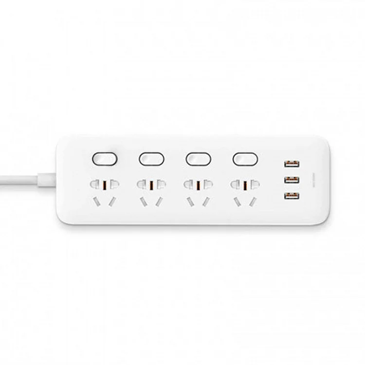 Удлинитель Xiaomi Mi Power Strip 4 розетки и 3 USB (Белый) - Рисунок 2 Удлинитель Xiaomi Mi Power Strip 4 розетки и 3 USB (Белый) - Рисунок 2