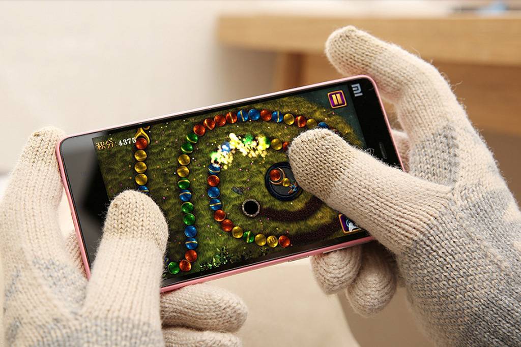 Перчатки для сенсорных экранов XiaomiMi Wool Screen Touch Gloves Woman (Бежевые) - 2