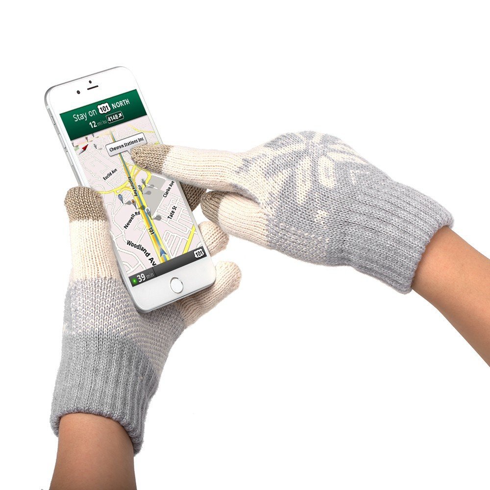 Перчатки для сенсорных экранов XiaomiMi Wool Screen Touch Gloves Woman (Бежевые) - 3
