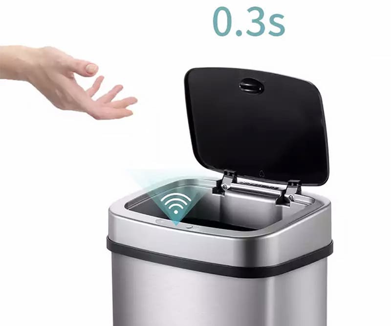 Умное мусорное ведро Xiaomi Ninestars Stainless Steel Sensor Trash Can 12л DZT-12-5 (Серебристый) - 4