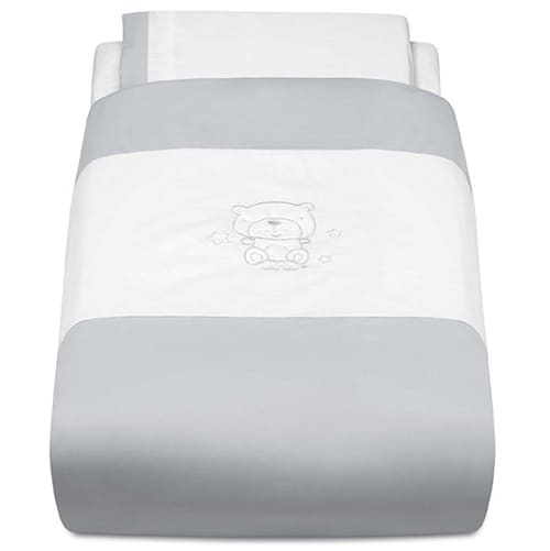 Комплект постельного белья САМ Set Piumone Orso Luna G288 (одеяло, бортик, наволочка) (Дизайн Тедди серый)
