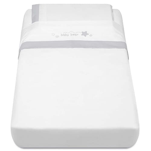 Комплект простыней САМ Set Lenzuola Teddy Grey G289 (Дизайн Тедди серый, белый/серый)
