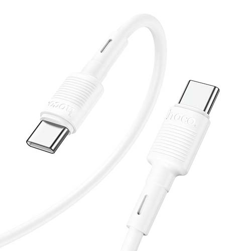 USB кабель Hoco X83 Victory Type-C + Type-C 60W , длина 1 метр (Белый)