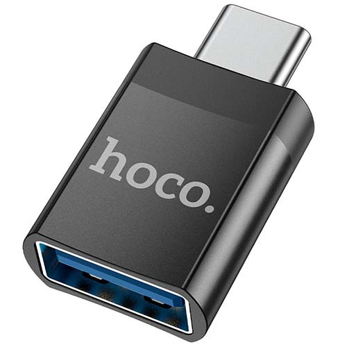 Адаптер OTG Type-C - USB Hoco UA17 (Черный)