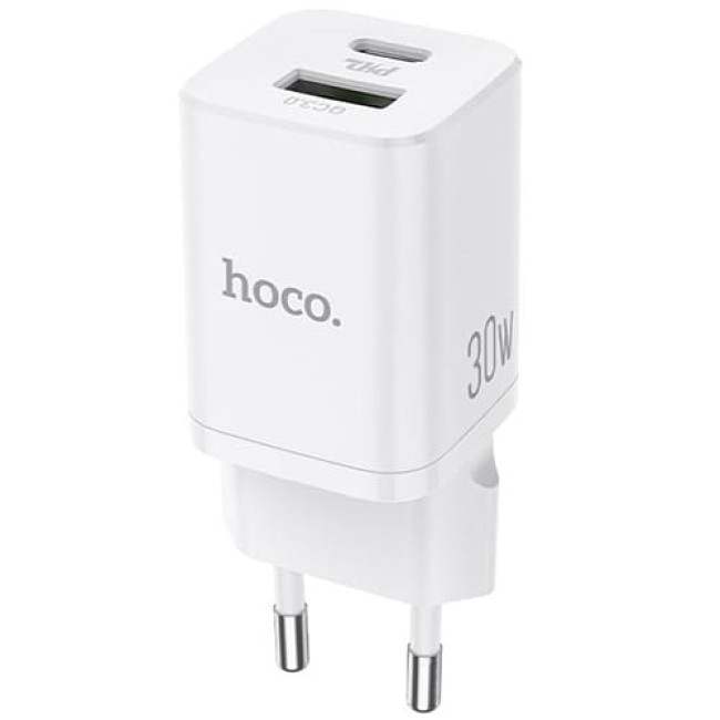 Зарядное устройство Hoco N13 Type-C PD30W QC3.0 + кабель Type-C - Type-C (Белый)