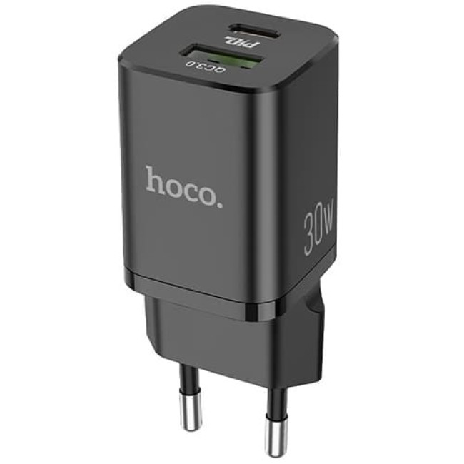 Зарядное устройство Hoco N13 Type-C PD30W QC3.0 + кабель Type-C - Type-C (Черный)
