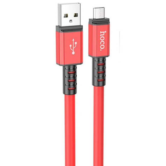 USB кабель Hoco X85 Strength MicroUSB, длина 1 метр (Красный)