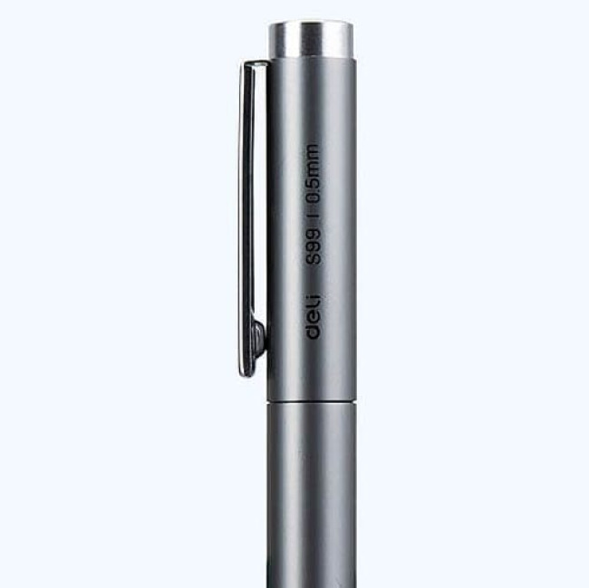 Автоматическая гелевая ручка Deli S99 (Серебристая)