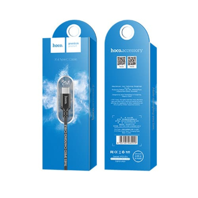 USB кабель Hoco X14 Times Speed Type-C, длина 2 метра (Черный)