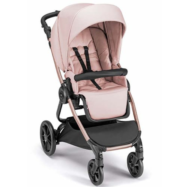 Детская коляска CAM Posh (2 в 1) ART965-T573+ART805T-V95S (Розовый c рамой цвета Розовое золото)