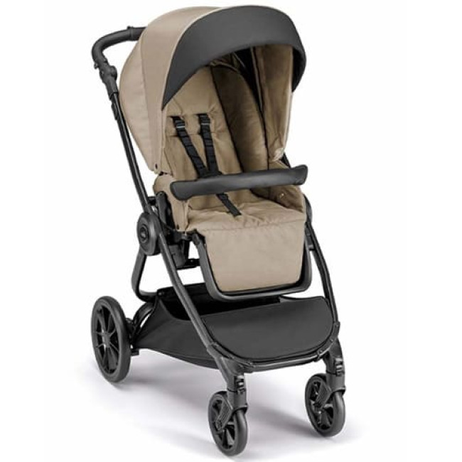 Детская коляска CAM Infinito (2 в 1) ART966-T576+ART805T-V90S (Бежевый/черный c рамой цвета Матовый черный)