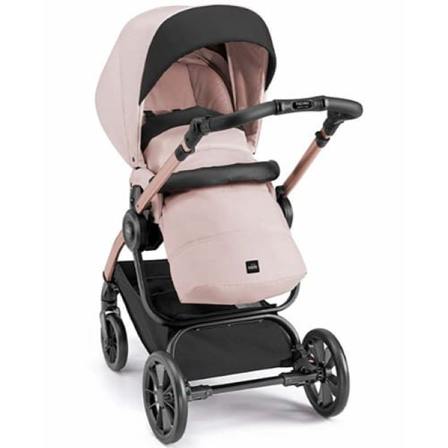 Детская коляска CAM Avant (2 в 1) ART968-T584+ART805T-V95S (Розовый/черный c рамой цвета Розовое Золото)