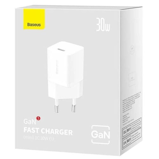 Зарядное устройство Baseus GaN5 Fast Charger(mini) 1C 30W CCGN070502 Белый