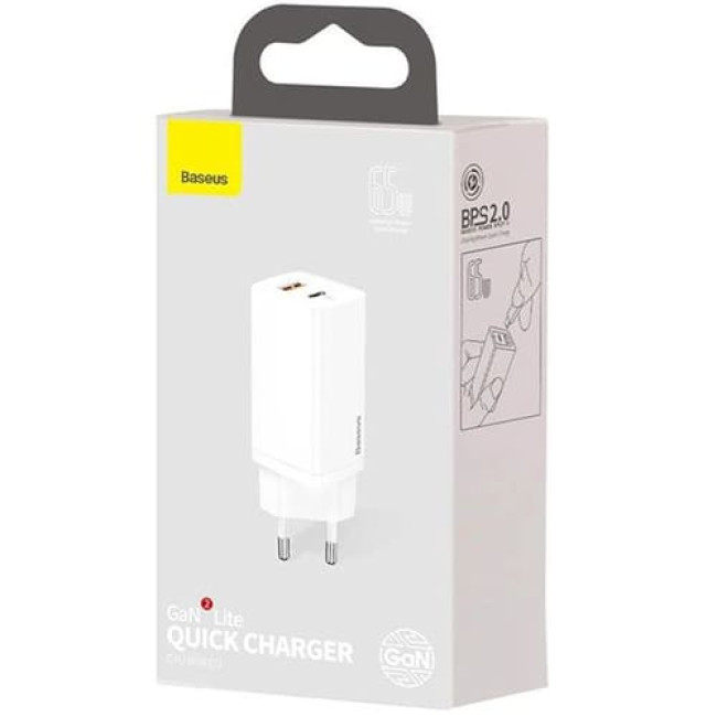 Зарядное устройство Baseus GaN2 Lite Quick Charger 65W CCGAN2L-B02 Белый