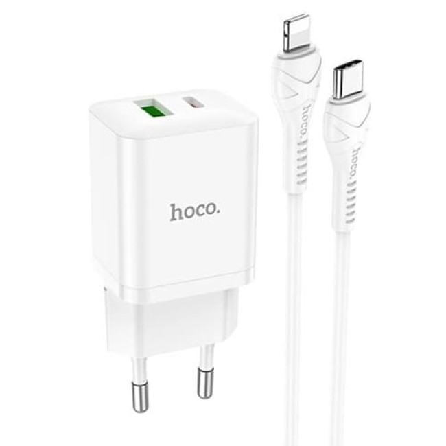 Зарядное устройство Hoco N28 + кабель Type-C - Lightning Белый