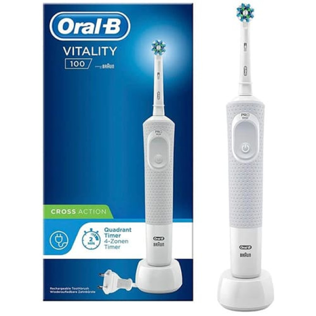 Электрическая зубная щетка Oral-B Vitality D100 Cross Action D100.413.1 Белый