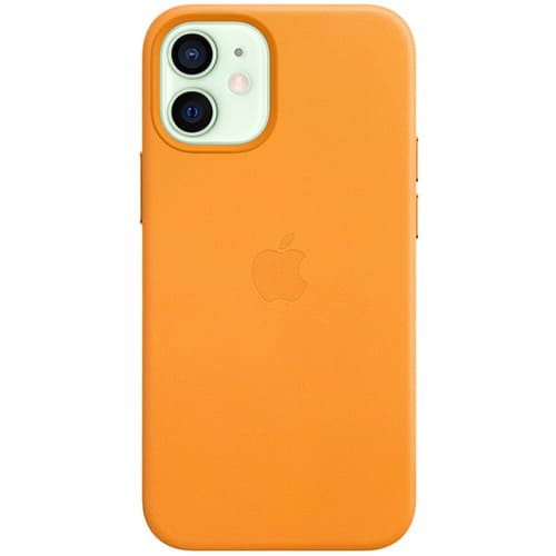 Чехол для iPhone 12 mini Apple Leather Case with MagSafe (MHK63ZE/A) золотой апельсин