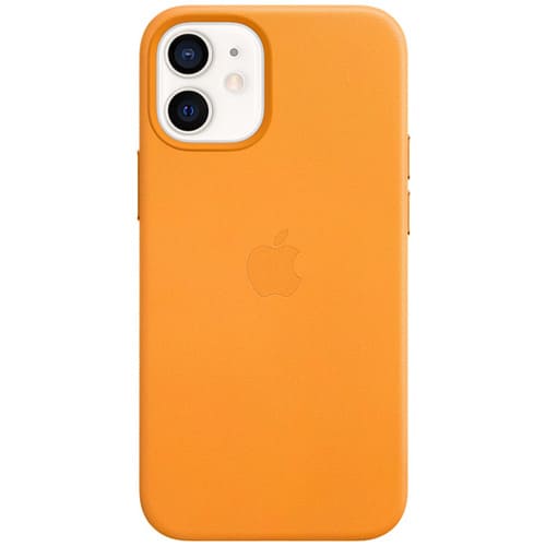 Чехол для iPhone 12 mini Apple Leather Case with MagSafe (MHK63ZE/A) золотой апельсин