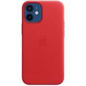 Чехол для iPhone 12 mini Apple Leather Case with MagSafe (MHK73ZE/A) алый - фото