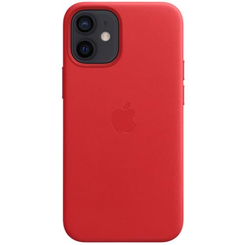 Чехол для iPhone 12 mini Apple Leather Case with MagSafe (MHK73ZE/A) алый 