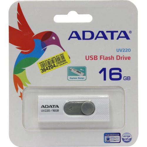 USB Флеш 16GB A-Data DashDrive UV220 (бело-серый)