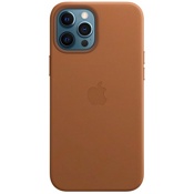 Чехол для iPhone 12 и 12 Pro Apple Leather Case with MagSafe (MHKF3ZE/A) золотисто-коричневый - фото
