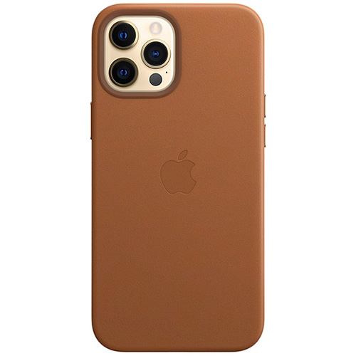 Чехол для iPhone 12 и 12 Pro Apple Leather Case with MagSafe (MHKF3ZE/A) золотисто-коричневый