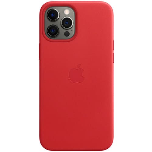 Чехол для iPhone12 Pro Max Apple Leather Case with MagSafe (MHKJ3ZE/A) красный