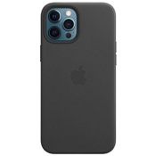 Чехол для iPhone 12 и 12 Pro Apple Leather Case with MagSafe (MHKG3ZE/A) черный - фото
