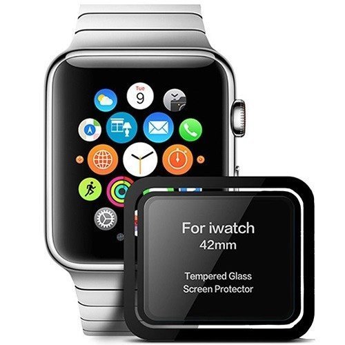 Защитное стекло на экран для Apple Watch 42 мм Glass PRO черное