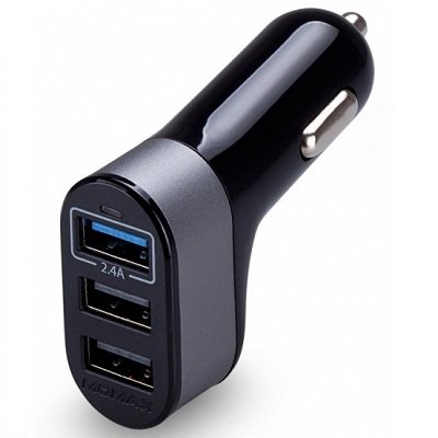 Автомобильное зарядное устройство Momax 4,4A  на 3 USB выхода Black